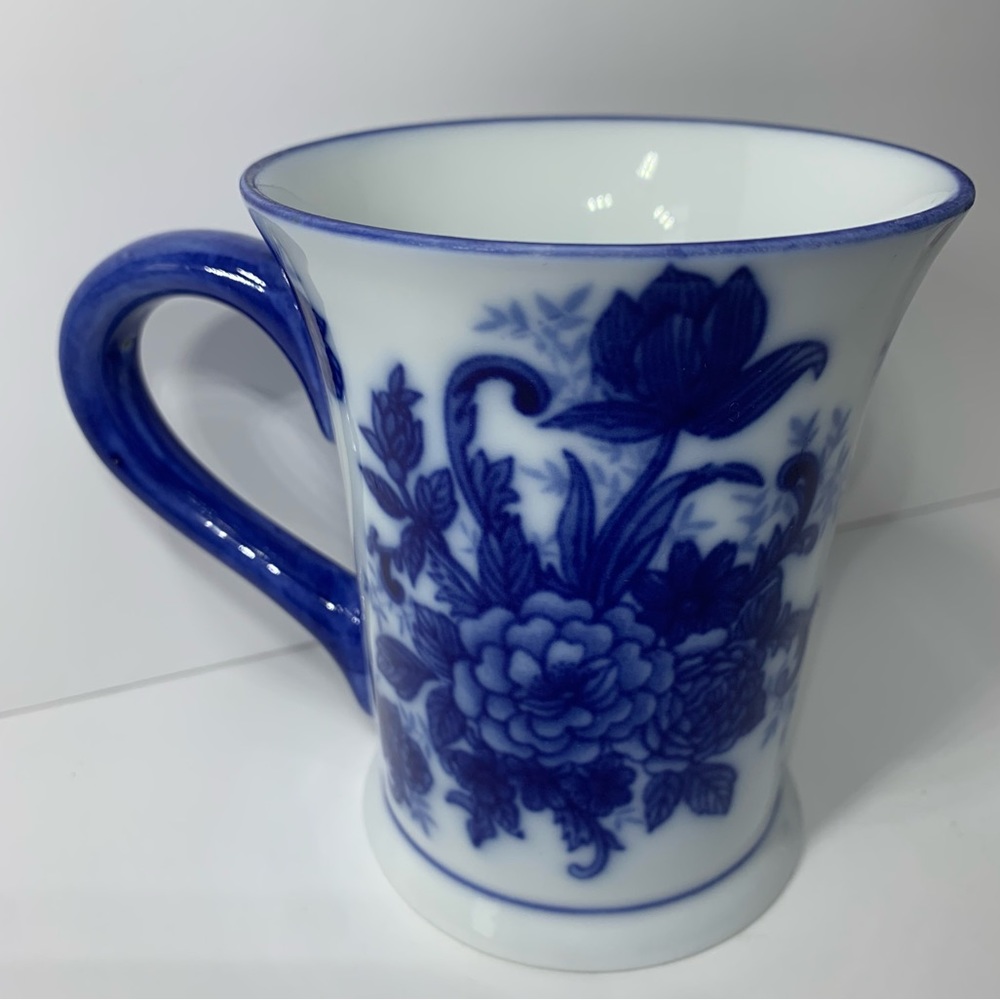 Blue Floral Coffee Mug - Picture 2 of 2